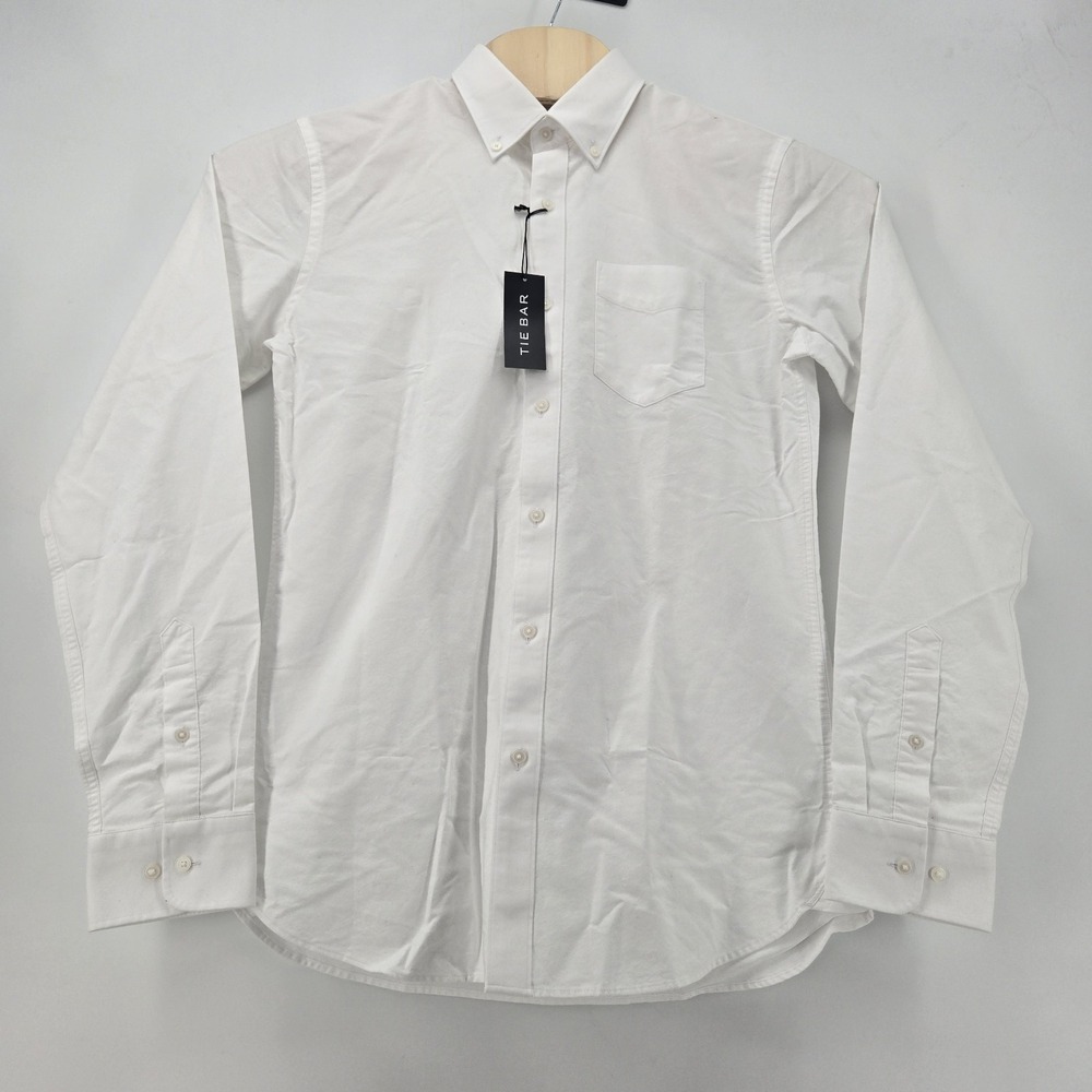 The Tie Bar Dress Shirt Men's 15.5 White Button Down Long Sleeve Preppy Designer